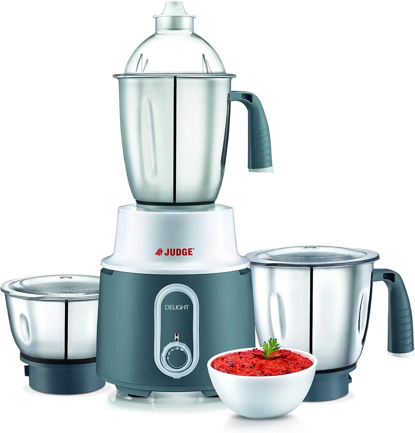 Delight Wet/Dry 3-Jar Mixer Grinder Powerful 750 Watts Motor, Stainless Steel Blades and Jars, Modern Elegant Design, 110v for U