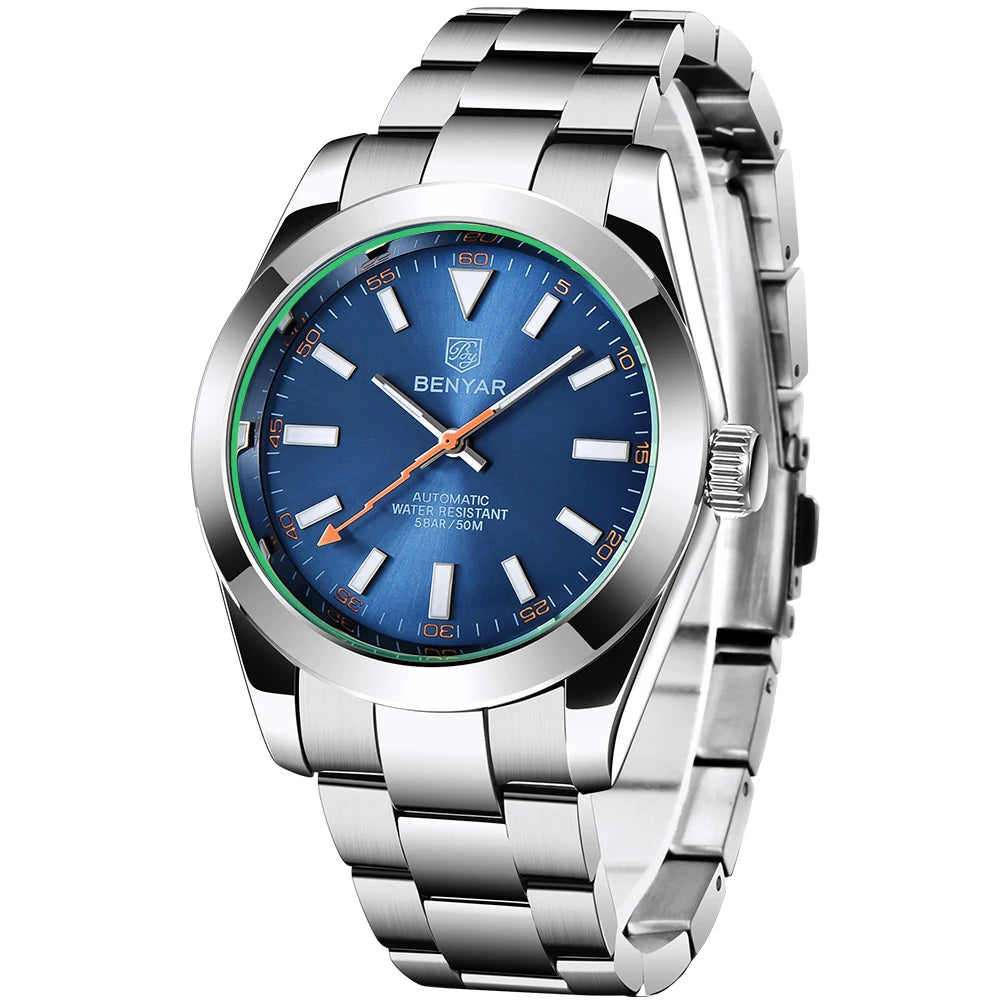 2025 New Mens Watches Luxury BENYAR Design Mechanical Watches For Man Automatic Watch Shock Resistant Waterproof Movement Clocks