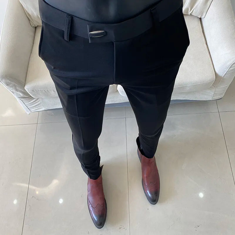 Men Dress Pants 2025 Autumn New Suit Pants Solid Business Casual Straight Slim Fit Trouser Formal Pantalones Hombre Men Clothing
