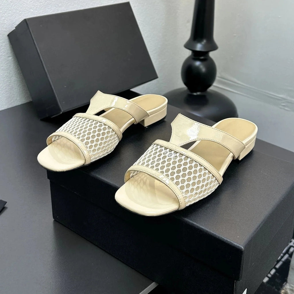 New Shoes Women Size35-41 Weaving Slippers Flat Platform Genuine Leather Slides Summer Flats Designer Shoes Zapatillas De Mujer