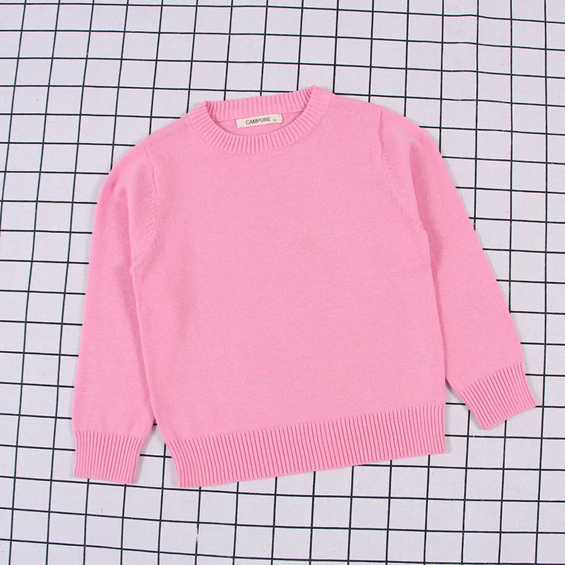 Autumn Kids Baby Boys Girls Pullover Sweaters Casual Baby Boys Girls Long Sleeve Sweaters Candy Color Knit Children's Sweaters