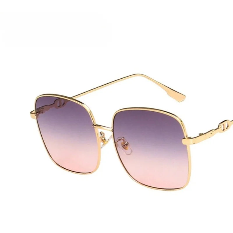 Unglasses for Women Fashion Square Frame Beach Gradient Sunglass Original Lady Retro Branded Shades UV400 Eyeglasses