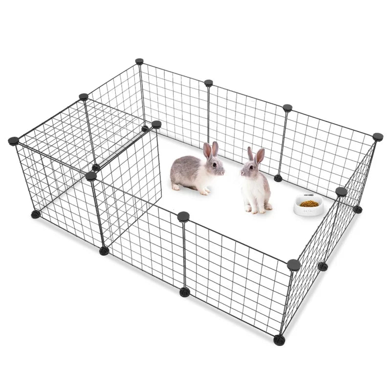 Pet Playpen, Small Animal Cage Indoor Portable Metal Wire Yard Fence for Small Animals, Rabbits Kennel Crate Fence Tent