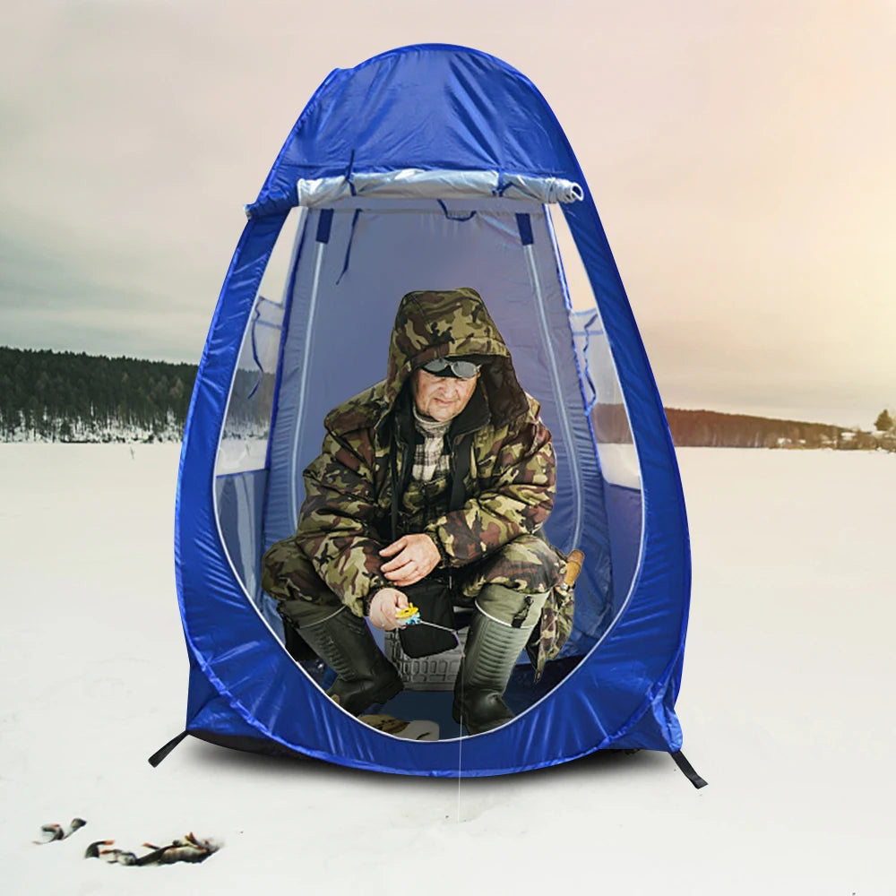Portable Outdoor Fishing Tent UV-protection Tent Pop Up Single Tent Automatic Instant Tent Rain Shading Tent Windows