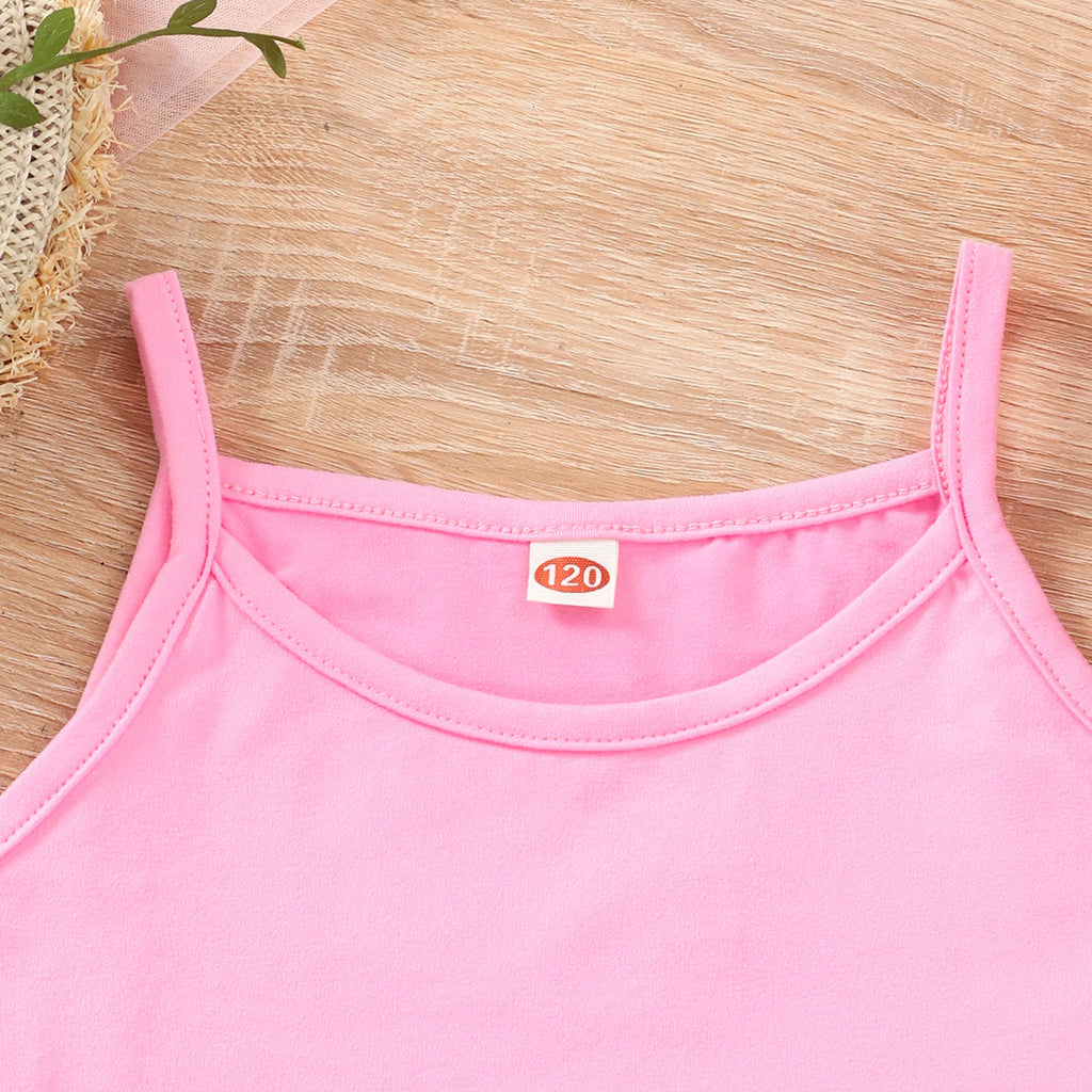 2024 Kids Girls Clothing Set Summer Sleeveless 2 Pcs Top and Skirt Children Outfits Casual Coolness Soft Ventilate Girls Suit