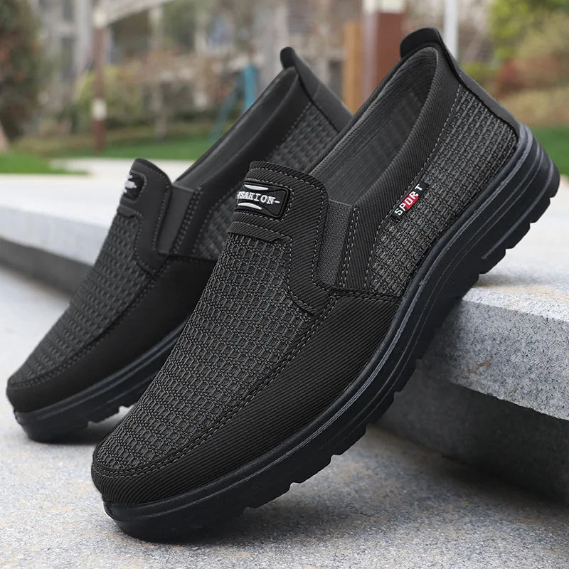 Men's Fashionable Solid Woven Knitted Running Shoes - Lightweight, Breathable and Non-Slip - Perfect Sports Shoes for Outdoor Ad