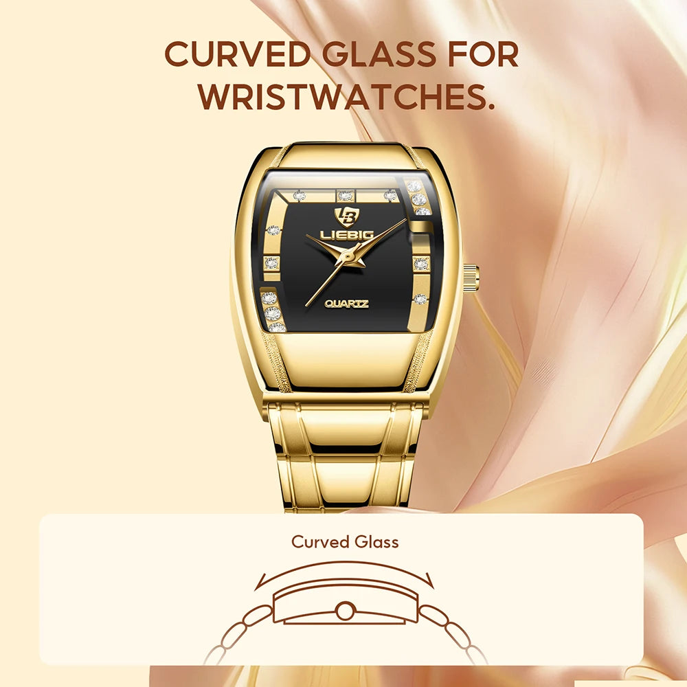 New Womens Watch Luxury Stainless Steel Quartz Golden Wristwatches Women Fashion Waterproof Calendar relogio masculino Clock