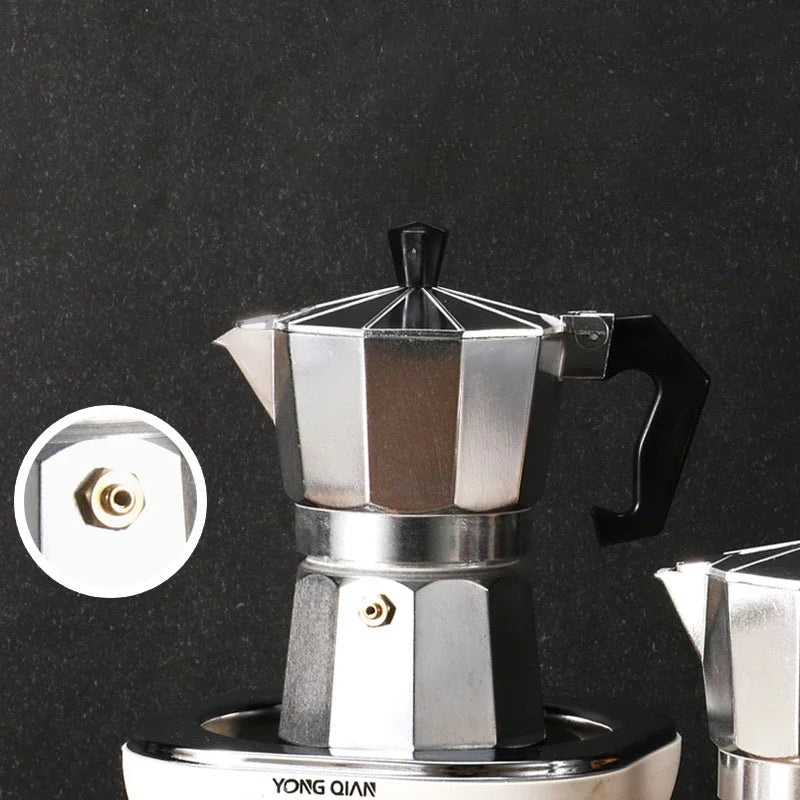 50/100/150/300ml Coffee Pot Italian Aluminum Moka Pot Octagonal Espresso Moka Coffee Pot Kitchen Barista Accessories