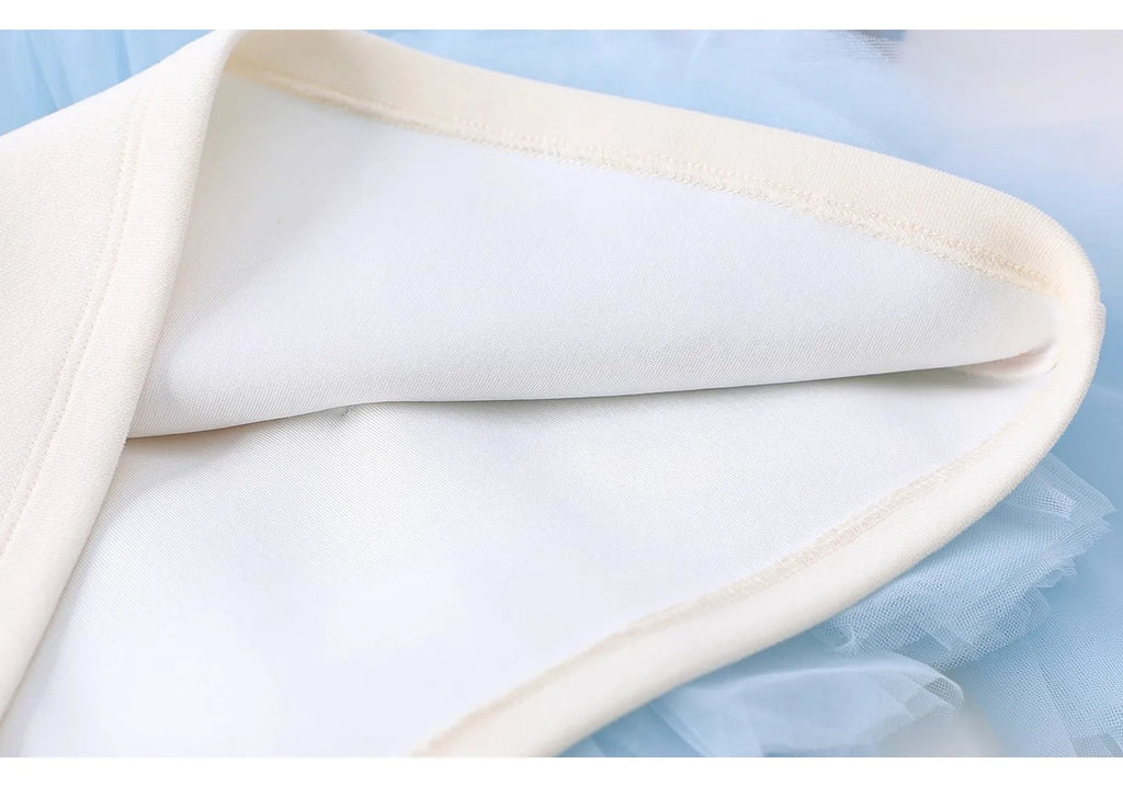 Girl's Fall/Winter Sweatshirt Long Sleeve Princess Elsa Snow White Cartoon Print Tulle Skirt Casual Hoodie Dress 2-12 Years Old