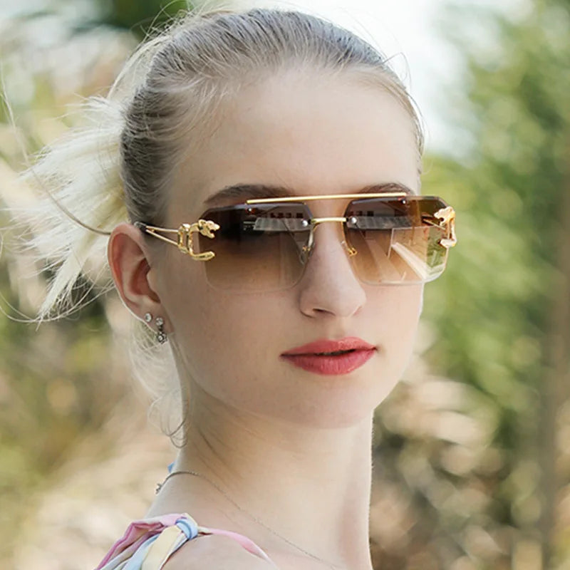 Women's Sunglasses Fashion Rectangle Men Sun Glasses Metal Luxury Brand Sun glasses 2021 Classic Oculos Masculino Glasses UV400