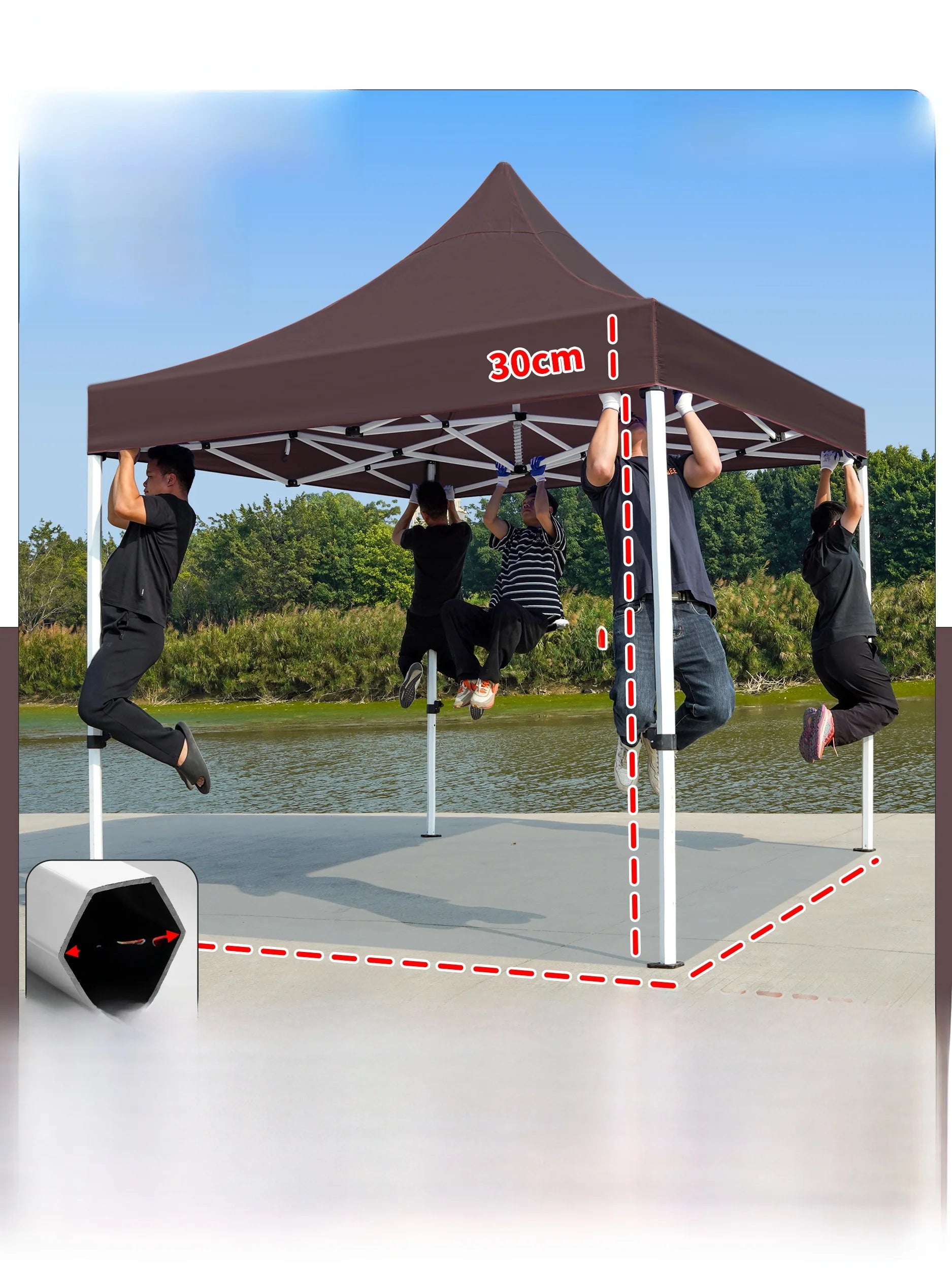 Thiened Four-Legged 3x6 Meters Tent Outdoor Rain And Sun elter Stall Special Outdoor Cam Travel Supplies Canopy