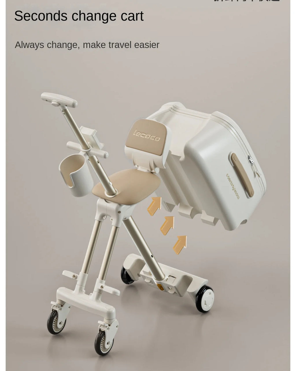 2-in-1 Detachable Trolley Pushchair Travel Suitcase 2025 New suitcase for children can Sit 20 inch carrier Ride on Luggage