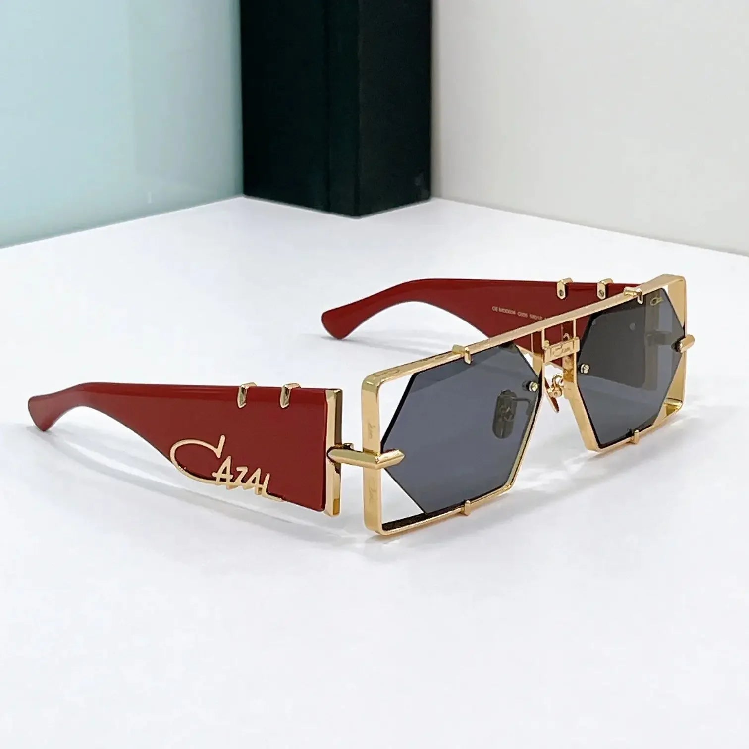 New Arrival ORIGINALCAZAL MOD004 Oversized Red Acetate Frame Men Eyewear Fashion Vintage Top Quality Luxury Women Sunglasses