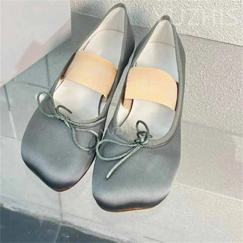 Shoes Women Size35-41 Genuine Leather Slippers Med Heels Butterfly Knot Summer Slides Prints Designer Shoes Zapatillas De Mujer