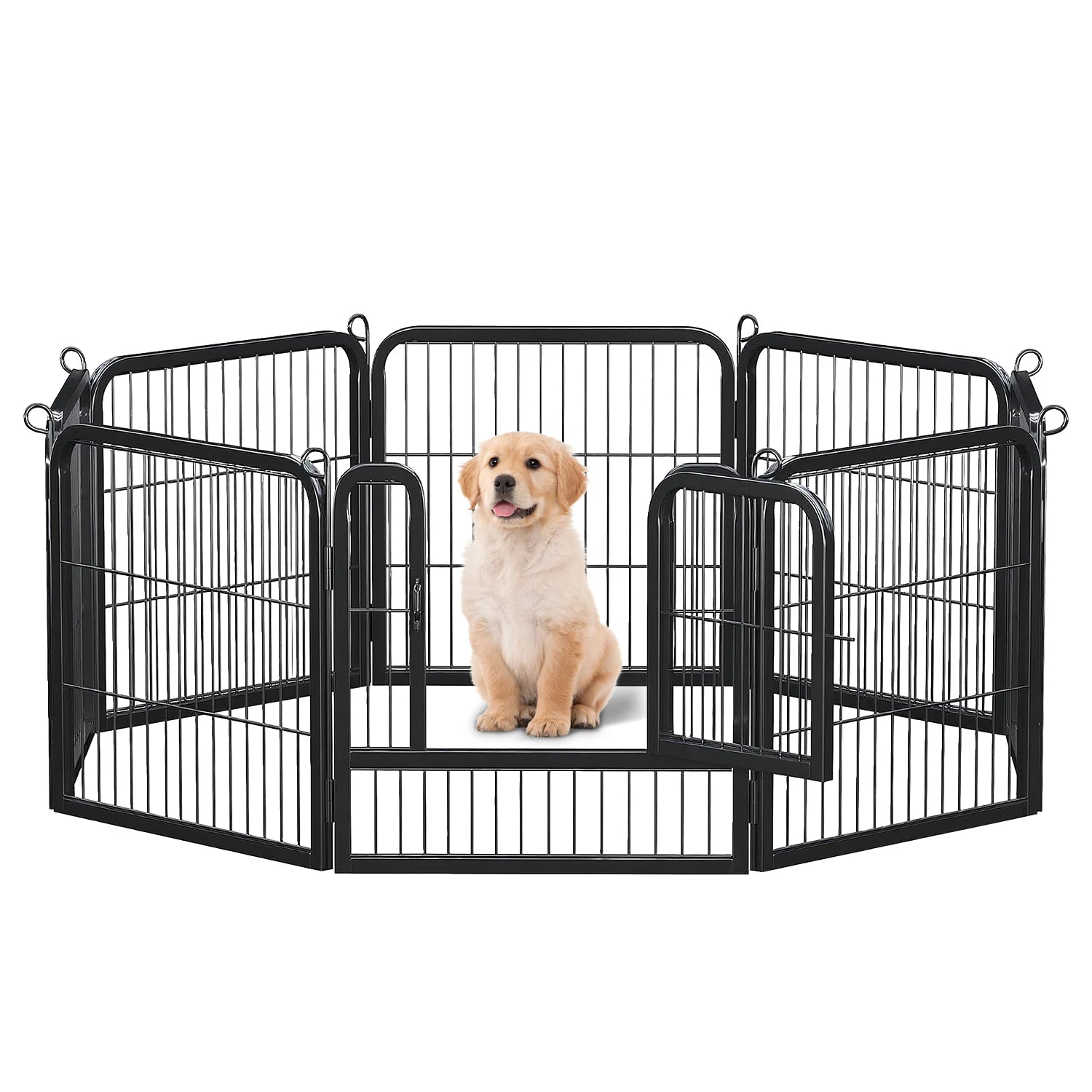 Heavy-Duty Metal Puppy Playpen – 24"/32"/40" Options, 8/16 Panels, Ideal for Indoor Use & Outdoor (RV Camping, Yard, Garden)