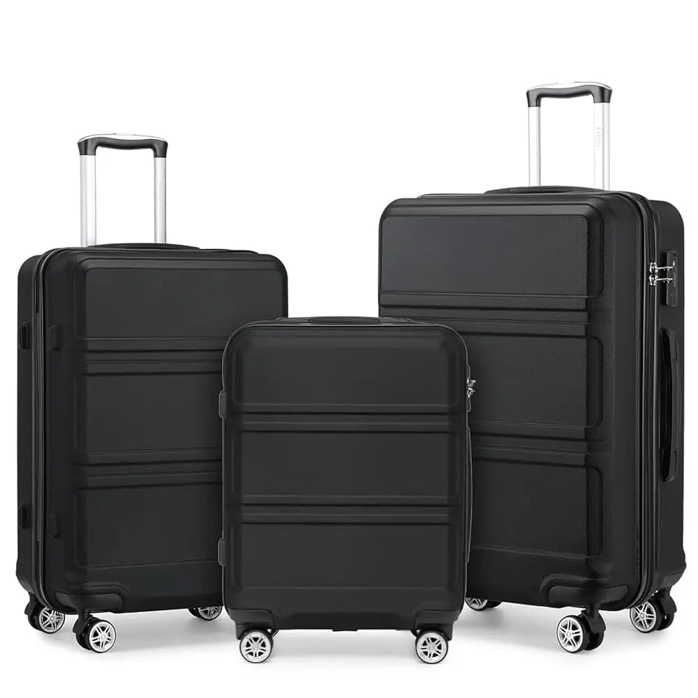 Kono 3 Piece Luggage Sets Expandable(only 28") Lightweight with Spinner Wheels TSA Lock Hardside Travel Rolling Suitcases