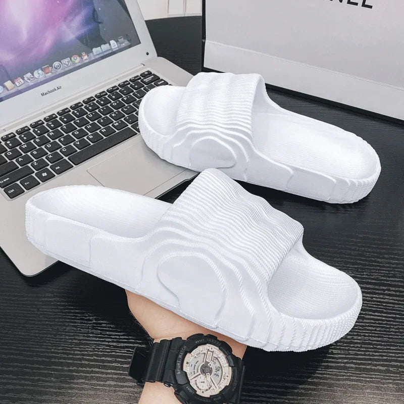 Soft Home Slippers Couple Summer Indoor Skid Proof Bathroom Slippers Sandals Hotel Solid Color Men Women Flip Flops Flat Shoes