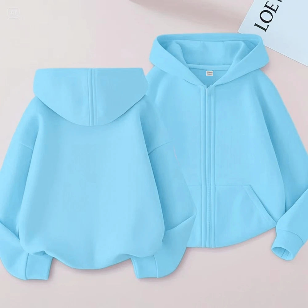 Children Fashion zipper style Clothing Boys Girls Hoodie  Tops Spring Autumn Leisure Sweatshirr Toddler 3-12 Year Red Black Coat