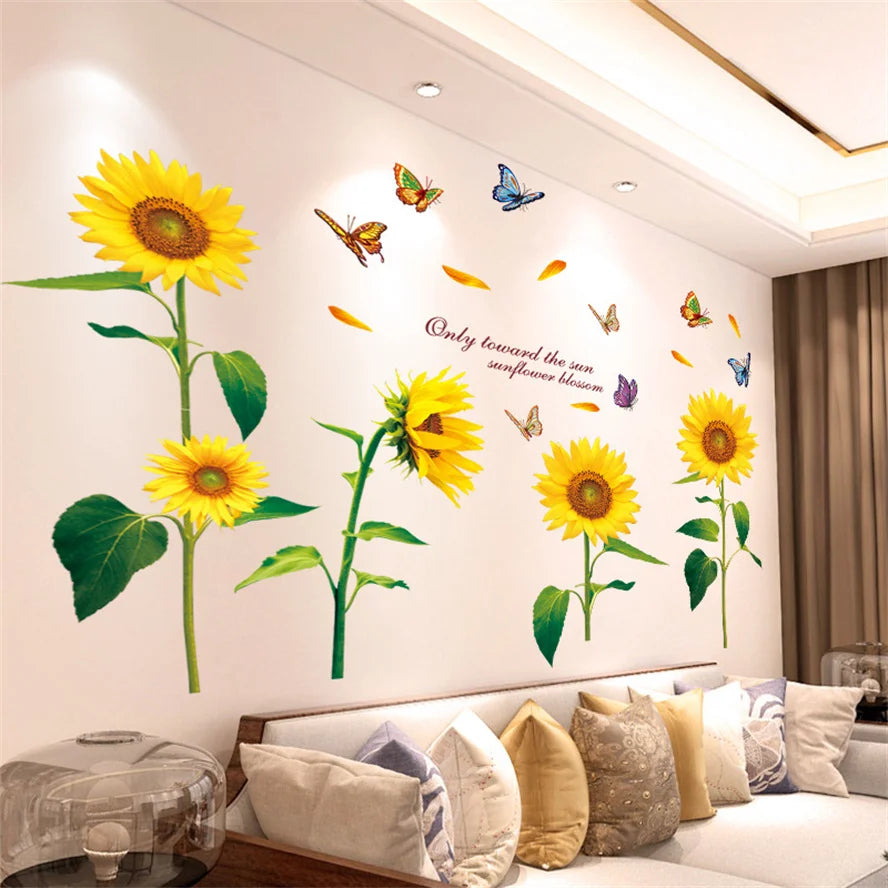 Living Room Flower Background Wall Stickers Bedroom Room Wall Decoration Stickers Wallpaper Self-adhesive Stickers Home Decor