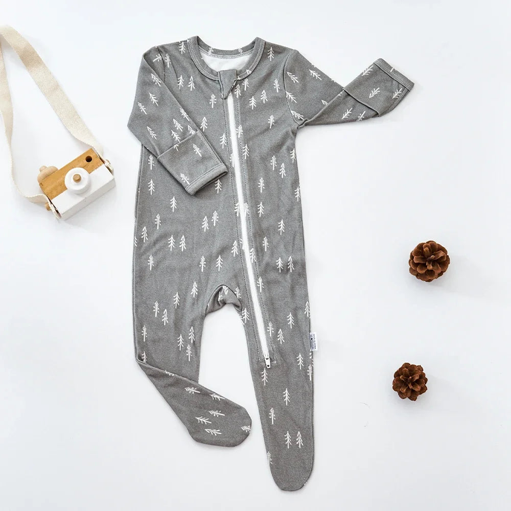 HappyFlute New Long-sleeve Bamboo Cotton Wrapped Foot jumpsuit Baby Romper Spring and Summer Baby Boy&Girls Newborn Clothings