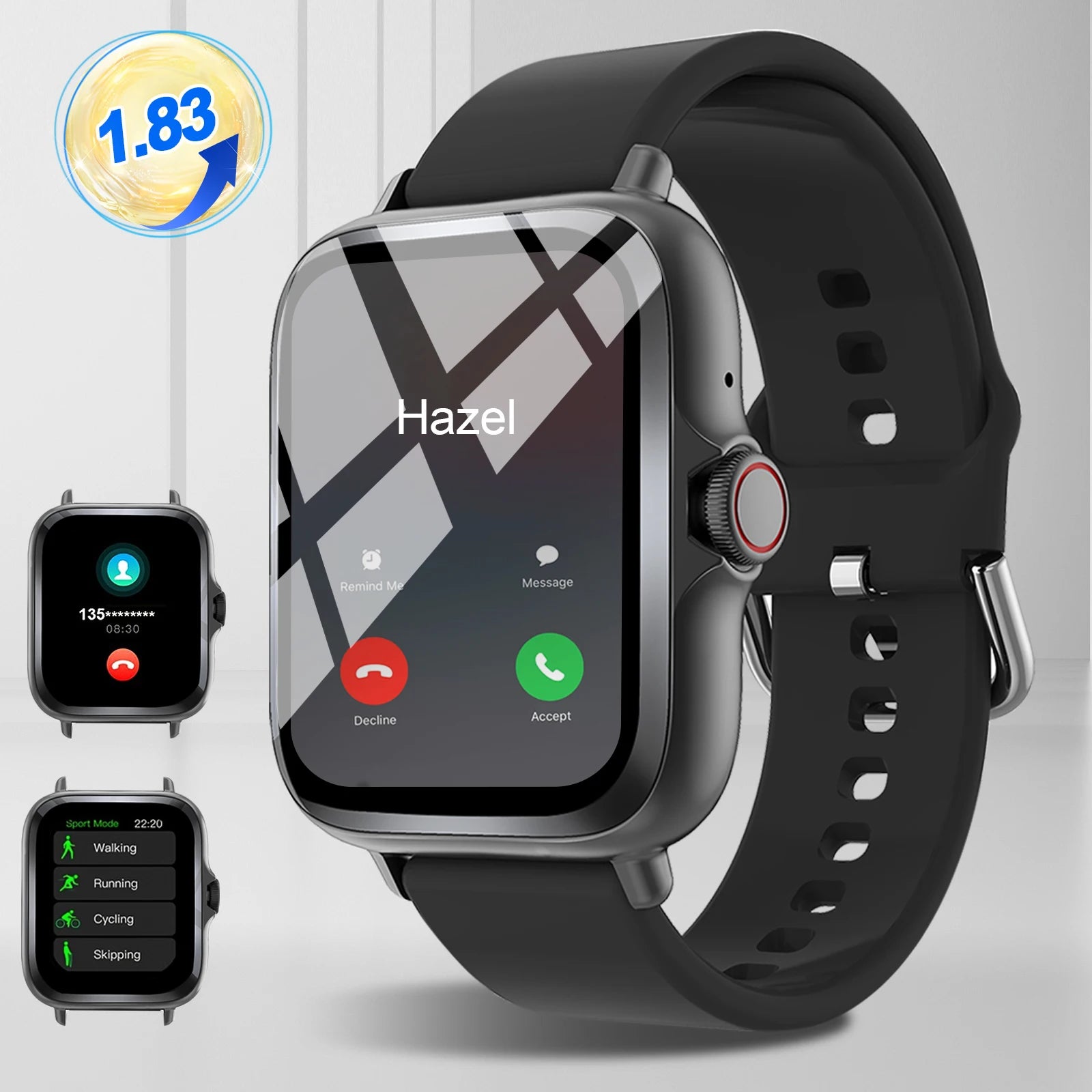 Smart watch, multi-sport mode, message reminder, multiple APP reminders, suitable for men and women, custom wallpaper