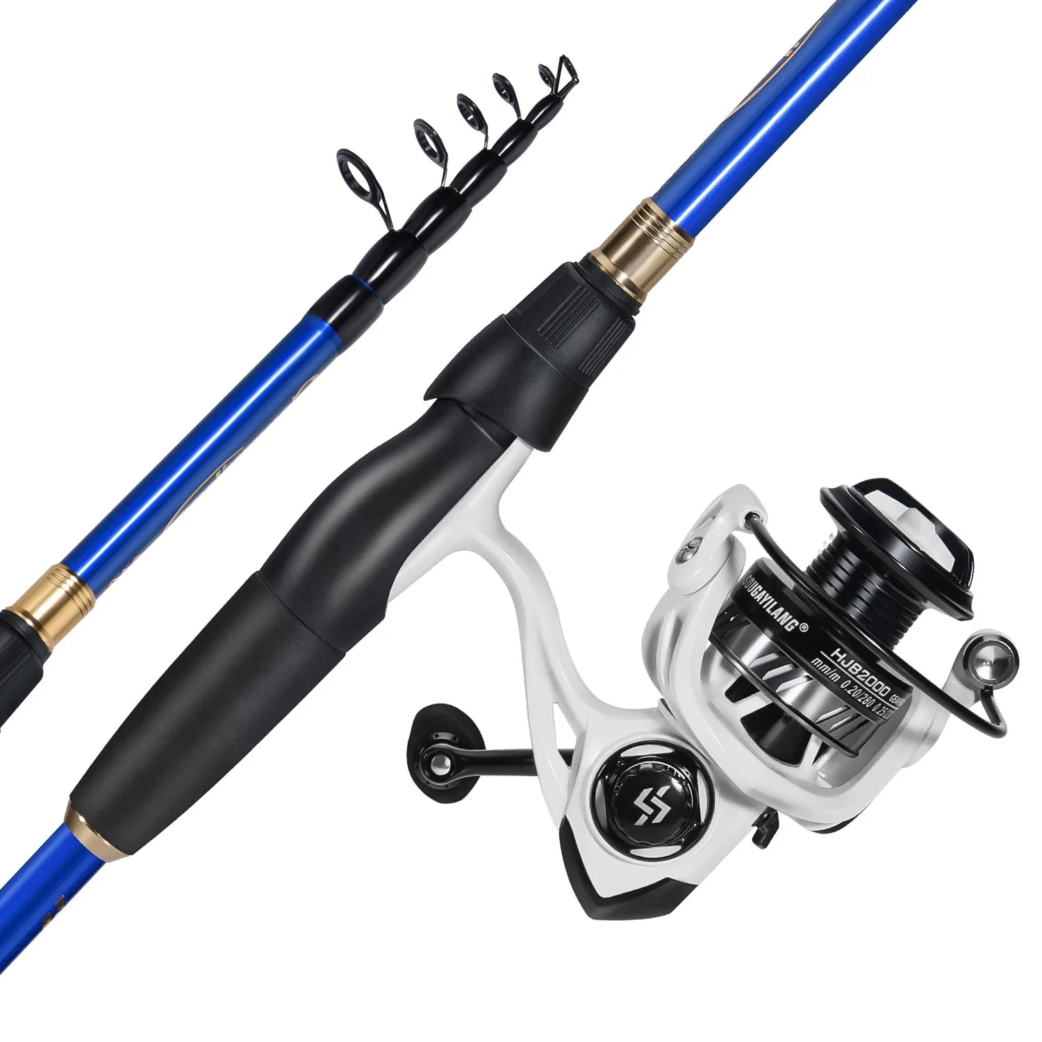 Sougayilang Fishing Set with Carbon Fiber Rod 5.2:1 Powerful Fishing Reel Professional Fishing Set for an Easy Fishing Journey