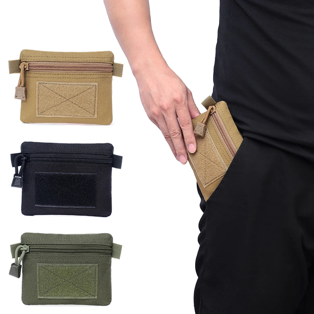 Hot Sale Coin Purses Delicate Texture Multi-function Outdoor Hiking Molle Pouch Wallet Waterproof Portable Travel Zipper Waist