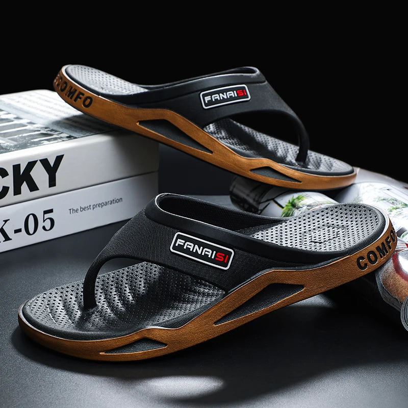 Flip-flops Men's Anti-slip and Anti-odor Summer Outdoor Wear Soft Sole Thick Sole Wear Casual Fashion Flip-flops