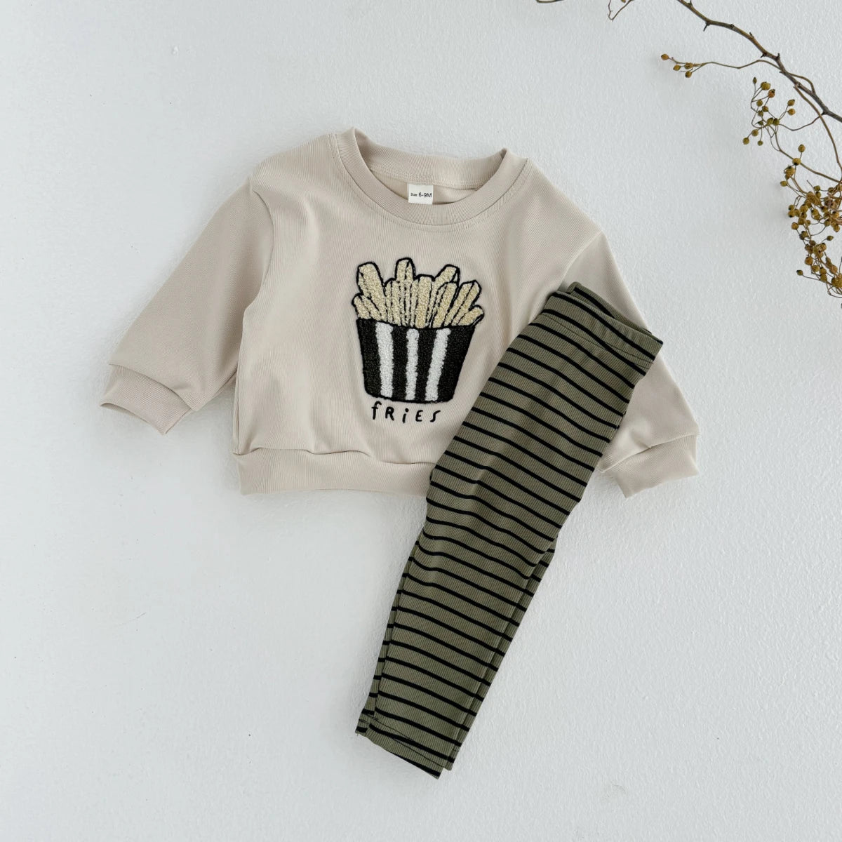 Baby Boys Clothes Cartoon Popcorn Toddler Infant Outfit Long Sleeves Top Pants 0-3 Years Newborn Kids Sets Sweatshirt 2Pcs