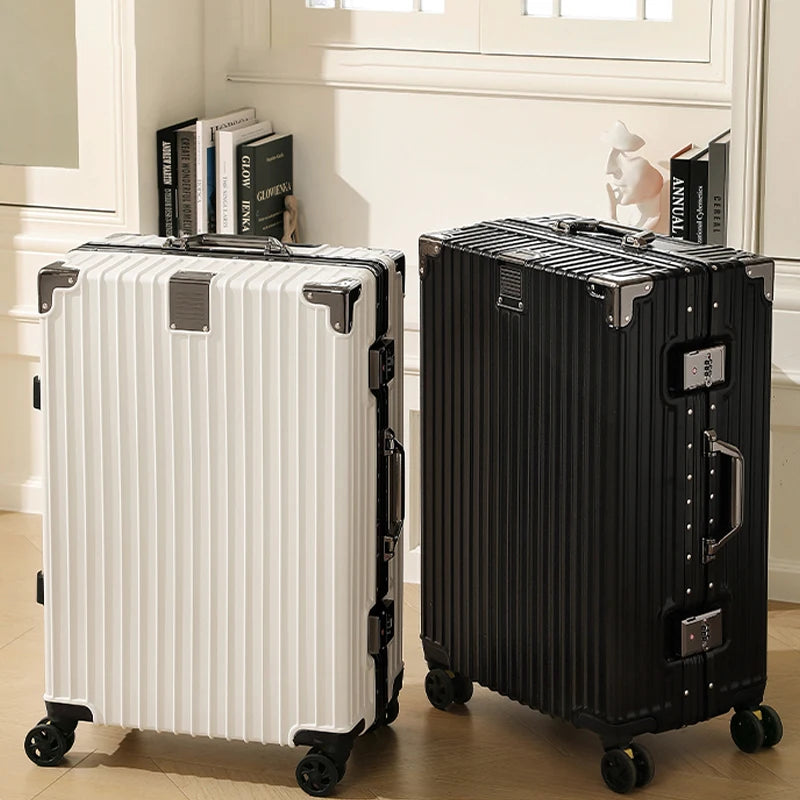 Suitcase Aluminum Frame 20 inch Carrier Trolley Case Removable Universal Wheels 22-30 inch Large Capacity Travel Suitcases