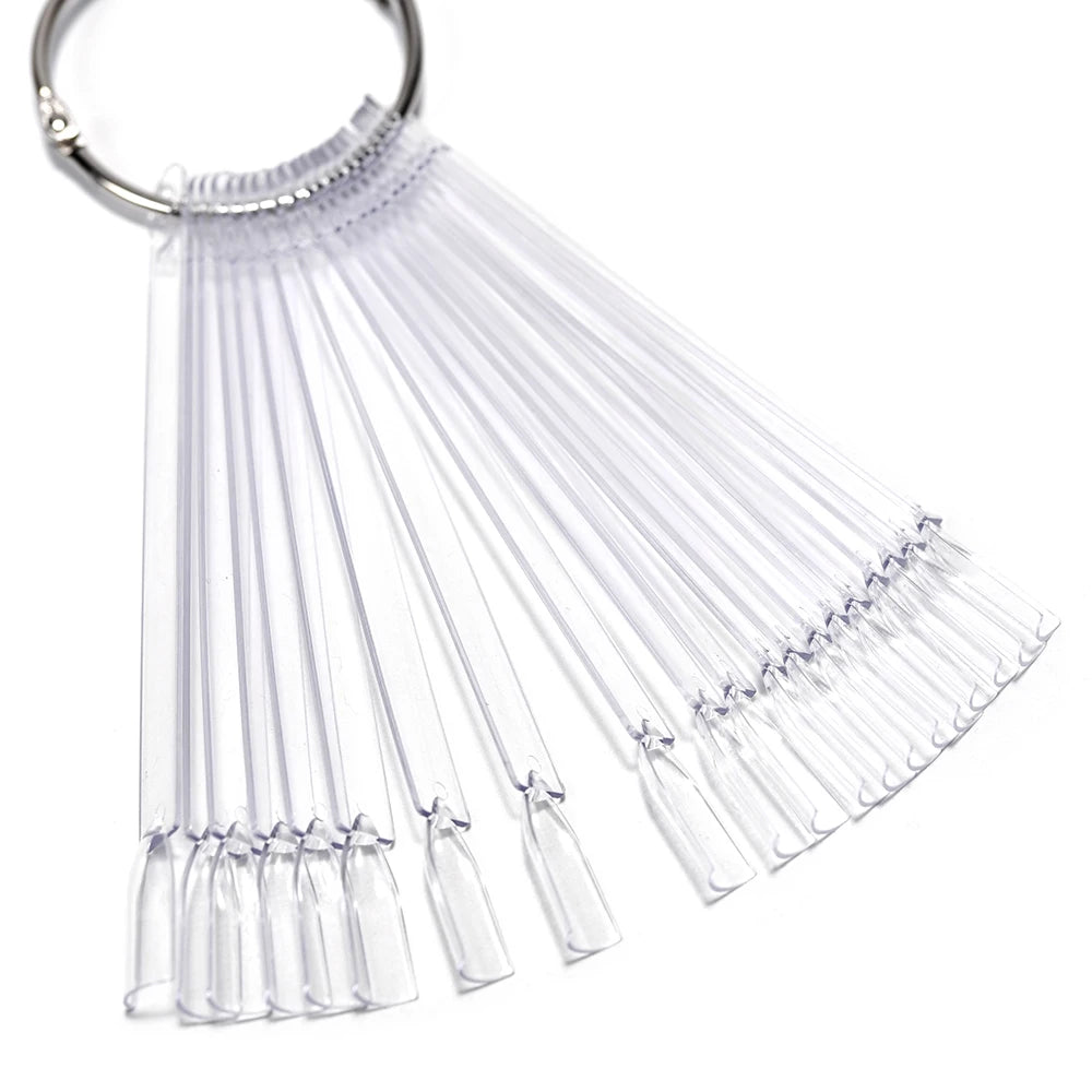 False Nails Tips Display Sticks Clear Nail Swatch Nail Gel Polish Showing Chart Manicure Polish Practice Training Display Board