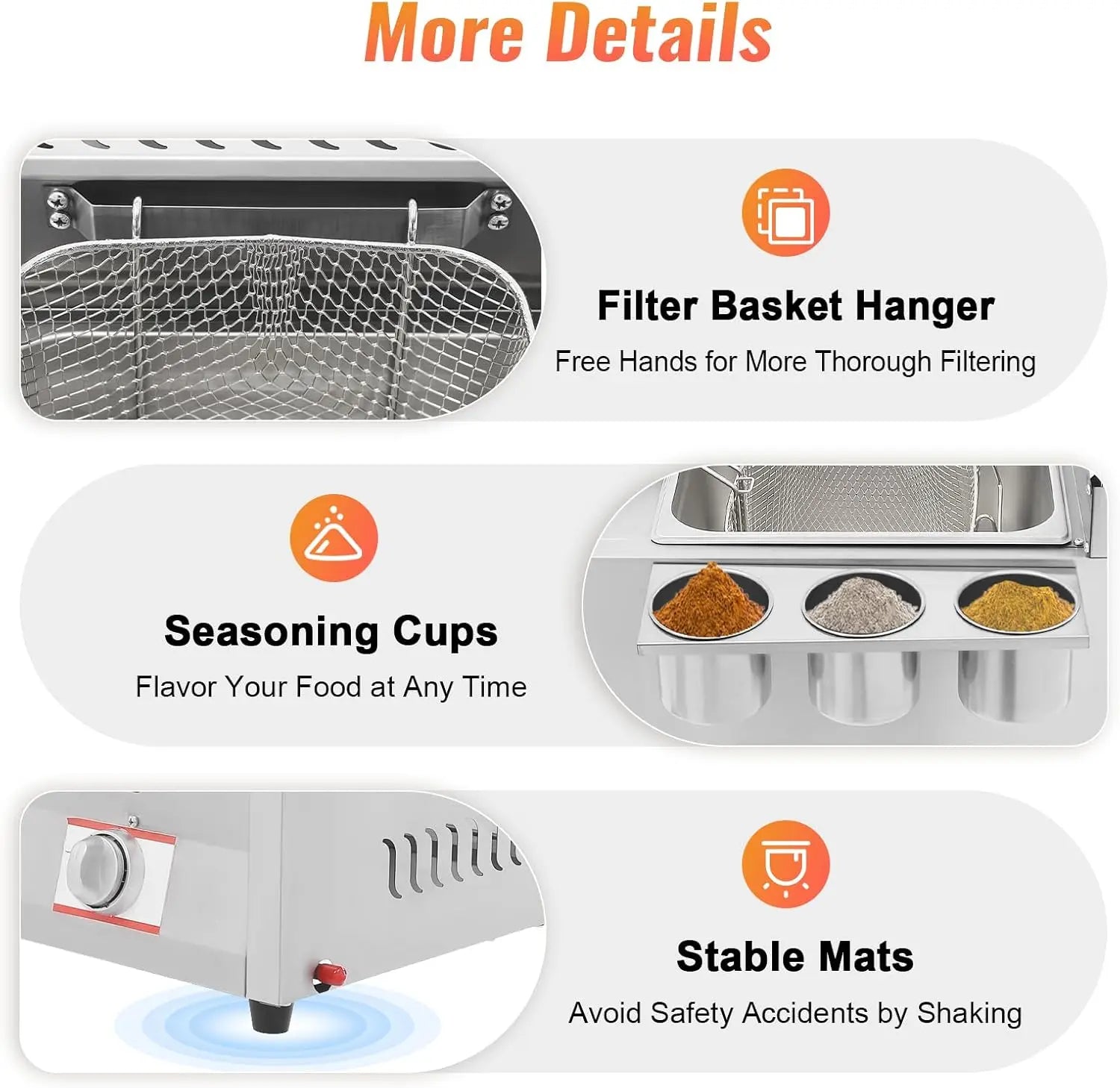 Commercial Gas Deep Fryer, 12L Stainless Steel Countertop Oil Fryer Dual Tank Kitchen Fat Fryer with Removable Baskets & Seasoni