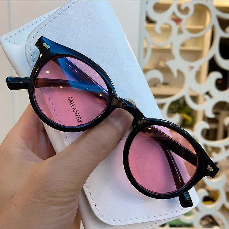New Women Sunglasses Fashion Big Round Sun Glasses for Female Oversized Shades Vintage Jelly Color Pink Sunglass UV400