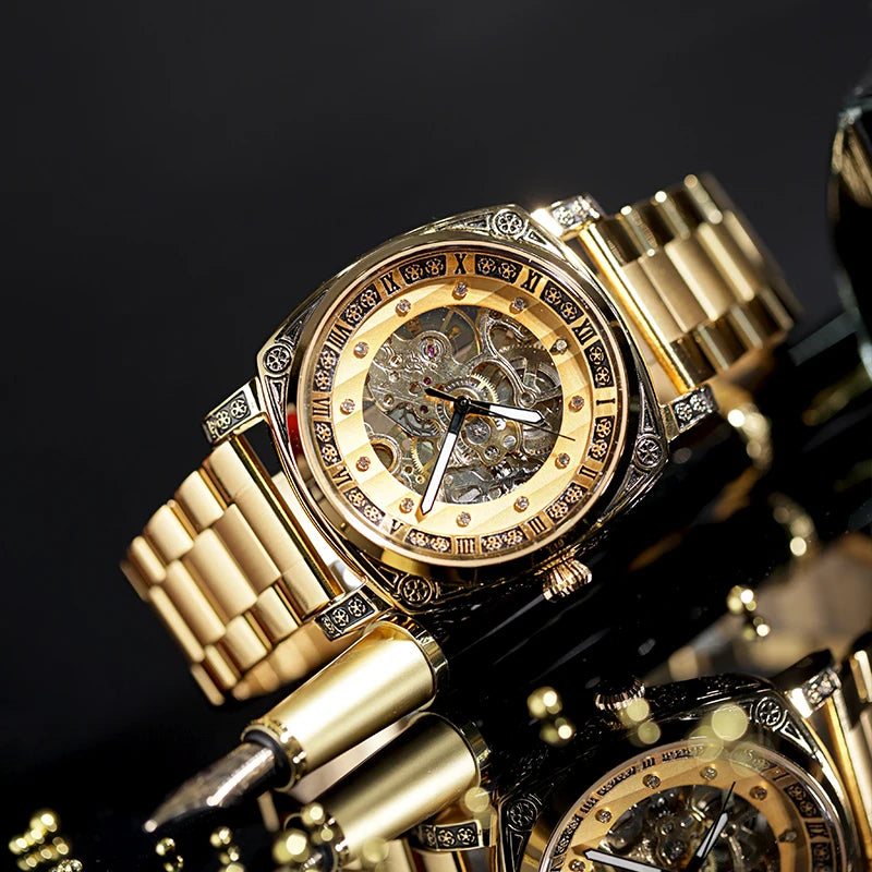 CILOA fully automatic mechanical watch men's round gold high quality business gift for boyfriend 2025 new mechanical watch