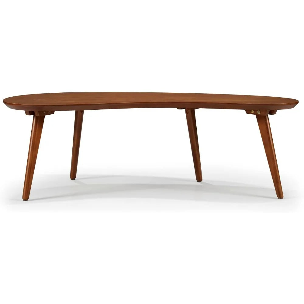 Mid Century Modern Abstract Shaped Coffee Table/Solid Wood/Castanho Finish