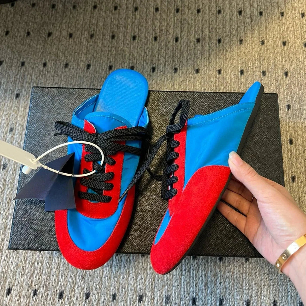 2025 Newest Spring Casual Tennis Shoes For Woman Suede Round-toe Lace-Up Sneakers Shoes Mix Colors Athletic Shoes Bota Feminina