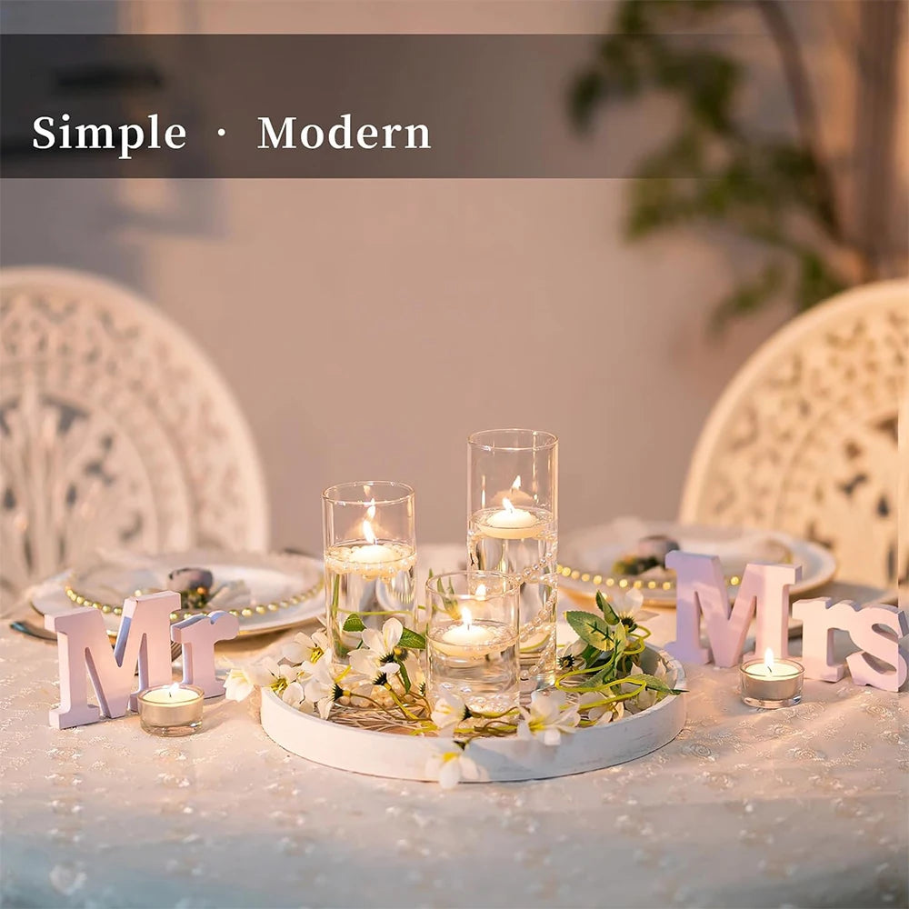 4 6 8 Inch Clear Glass Cylinder Vases for Centerpieces Floating Candles Holders Clear Cylinder Flower Vases Bulk for Wedding