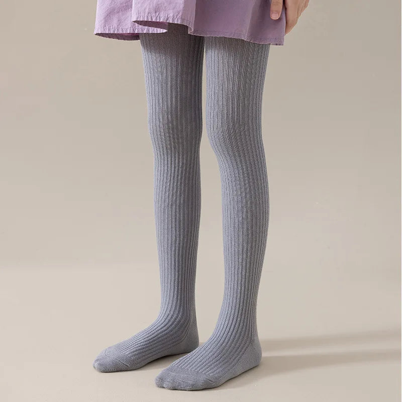 Children Fashion Tights Baby Girl Pantyhose Cotton Knitted Stocking Toddler Kids Solid Leggings Casual Pants For 0-12Y