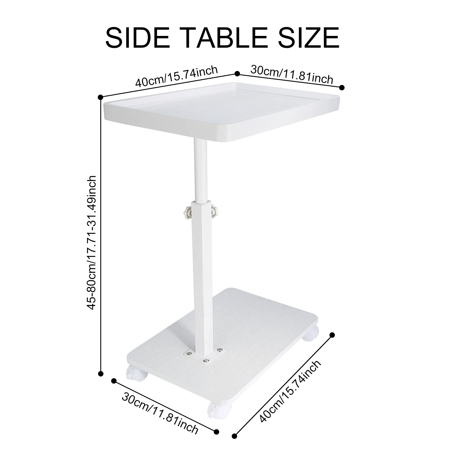 Sofa Side C-Shaped Coffee Tea Table With Wheel Simple Mobile Storage Desk Multifunctional Table for Home Living Room Bedside
