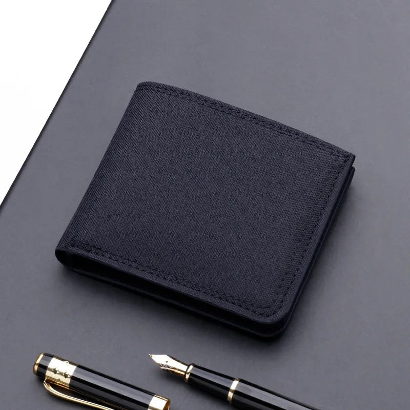 Canvas Men Wallet Black/blue/gray Card Holder Wallet Male Money Bag ID/photo/bank Holder Short Purse Credit Card Case Bag