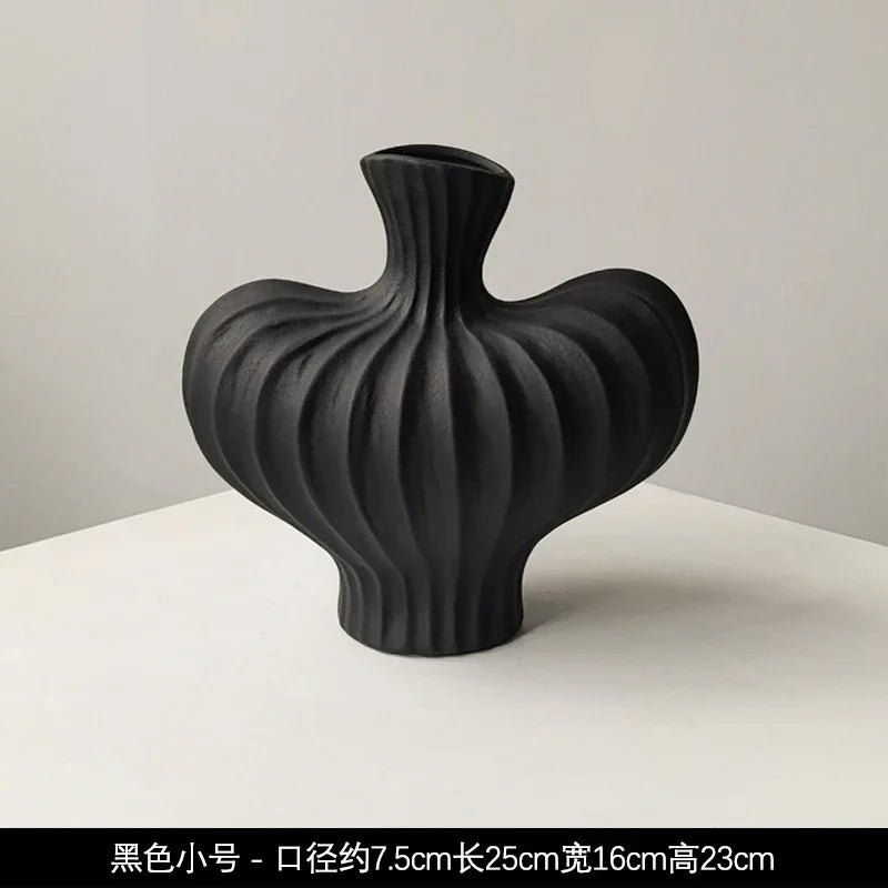 Livetai Wabi-Sabi Handmade Ceramic Vase, Organic Artistic Flower Pot for Living Room, Study & TV Console, Modern Boho Decor