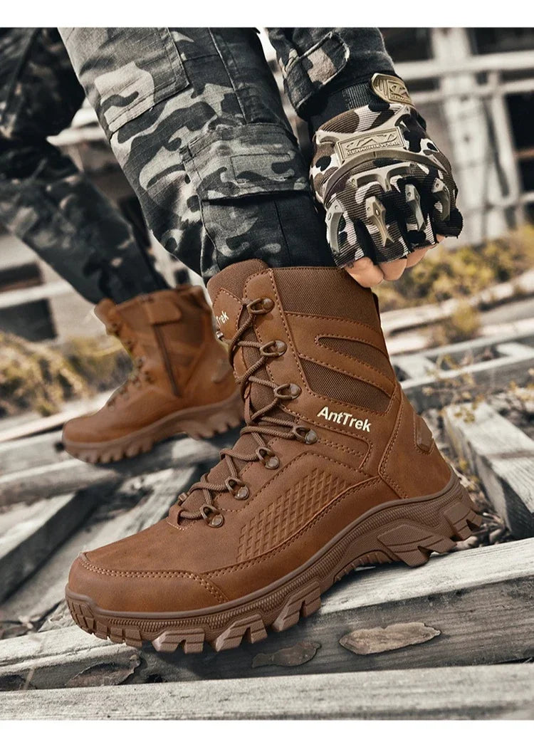 Hiking Shoes Men Outdoor Anti-slip Breathable Comfortable Casual Sports Shoes Men Thick-soled Shock-absorbing Combat Boots Men