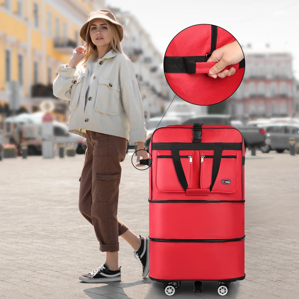 30/36/40 Inch Foldable Expandable Suitcase Bag Water-resistant Large Capacity Rolling Travel Luggage Bag For Moving Storage