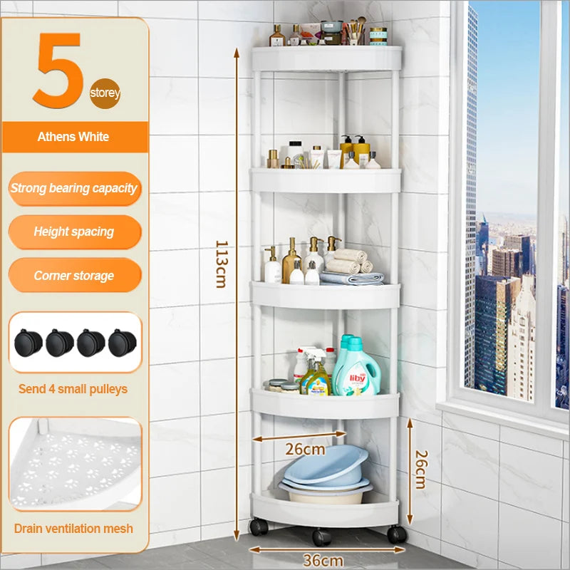 Bathroom Storage Cart With Wheels Kitchen Living Room Storage Rack High Load-Bearing Capacity Home Accessories