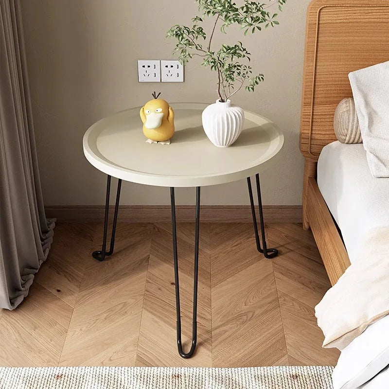 Folding small coffee table, round table, household low table, sofa, side table, balcony, outdoor courtyard, portable tea table