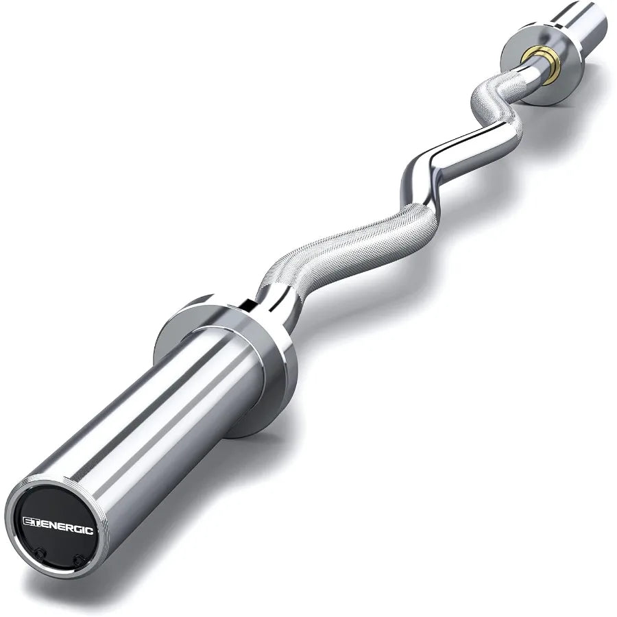 47" EZ Curl Bar 500lbs Capacity Steel Barbell Suitable for 2" Weight Plates 2Inch Curl Bar for Weight Lifting Hip Thrusts Squat