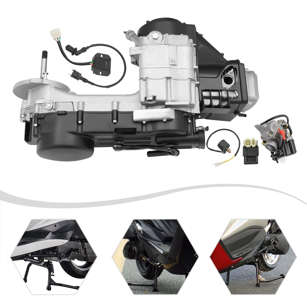 GY6 150cc CVT Engine Motor 8 Gears Cylinder Scooter Engine Motor Long Case Scooter Engine Motor Kit