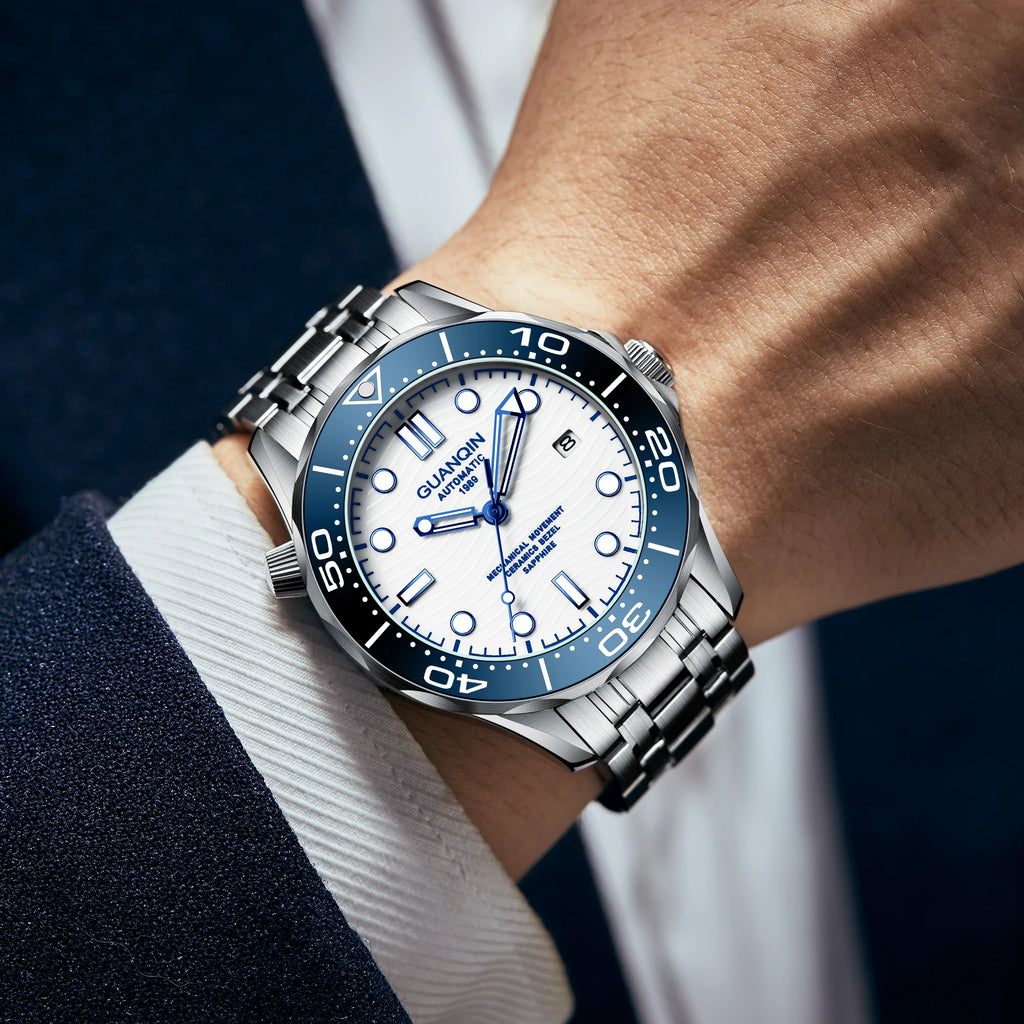 GUANQIN Men's Mechanical Watches Diving Automatic Watch For Men Sapphire glass 100M Waterproof Stainless steel Wrist watch 2023