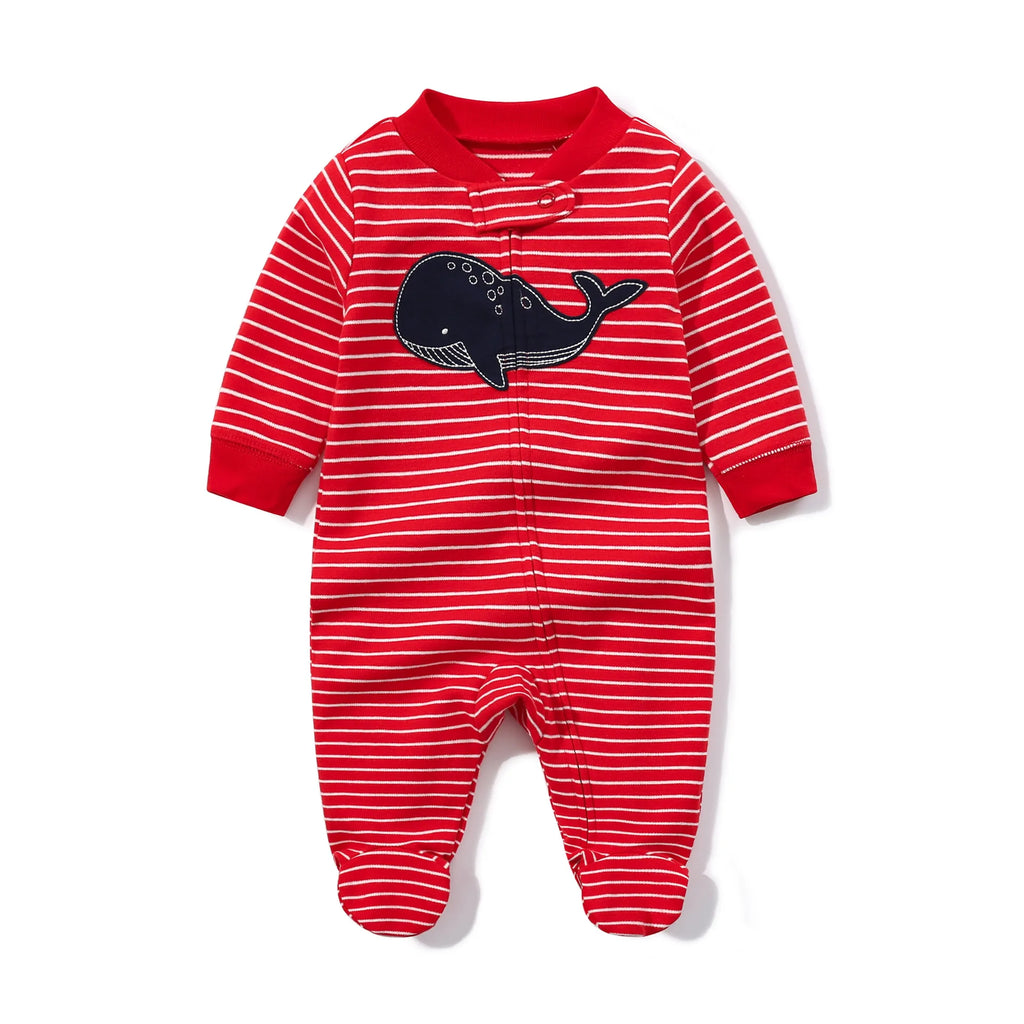 Newborn Baby Boys Girls Clothes Soft Cotton Baby Rompers Footed Infant Jumpsuit Striped Newborn Ropa Bebe Clothing Costume
