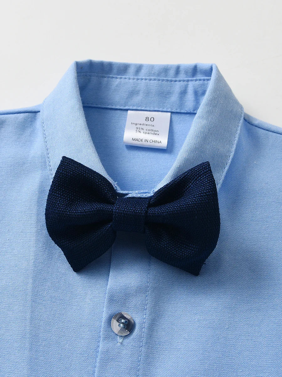 Baby Boy Clothes Sets Formal Suit Boys Long Sleeve Shirt Vest Trousers 3Pcs Sets Children Gentleman Birthday Party Clothing 1-6Y